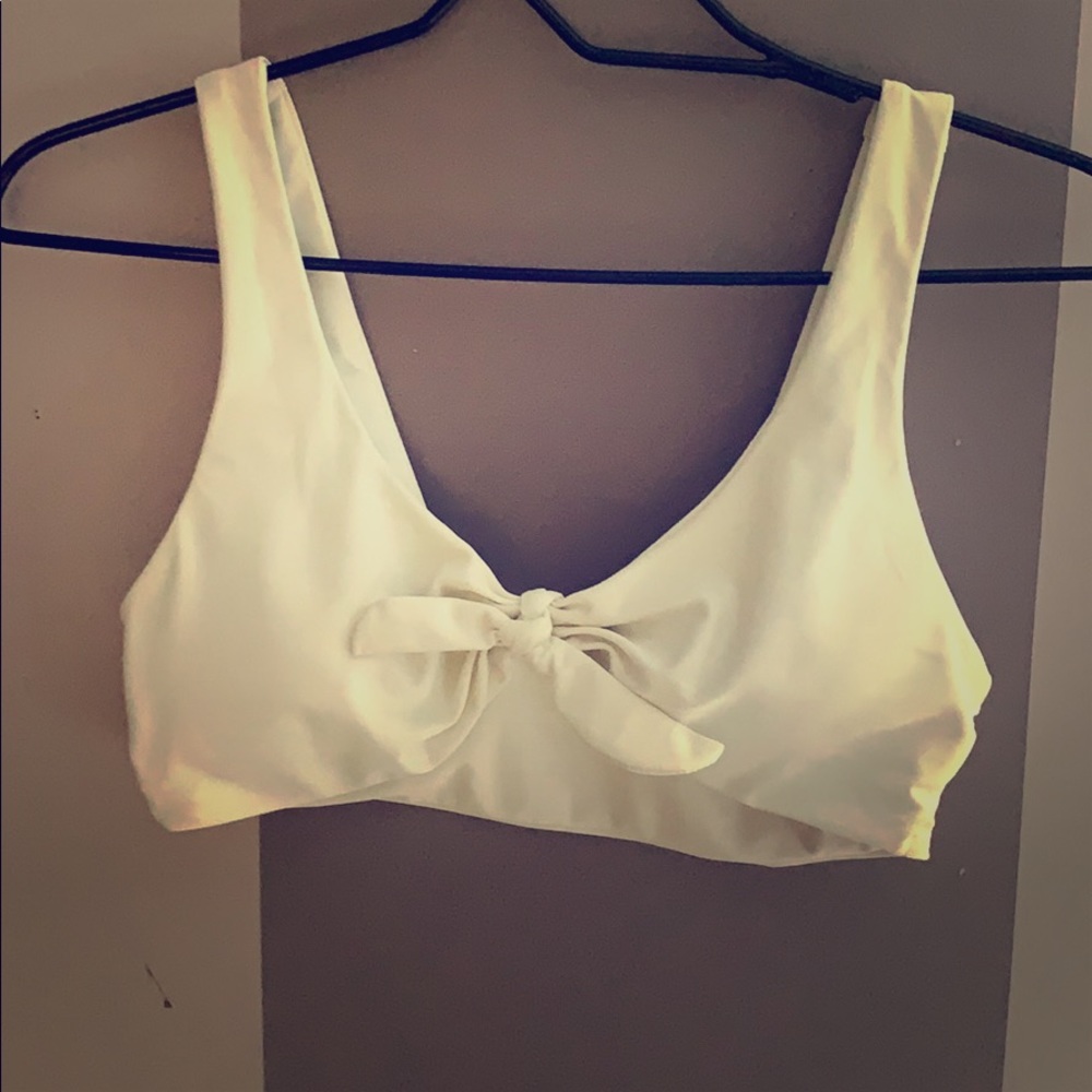 white bathing suit top